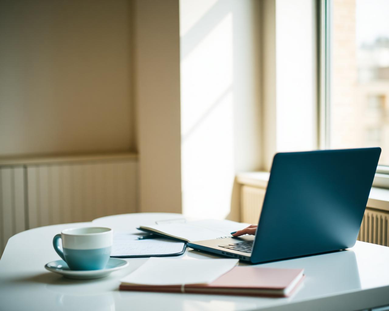 Preparación EGEL Mercadotecnia con laptop y apuntes